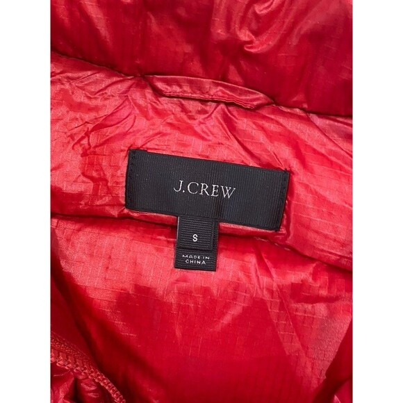 J Crew Vest Womens Small Red Puffer Down Fill Quilted Sleeveless Jacket Winter - Picture 2 of 7